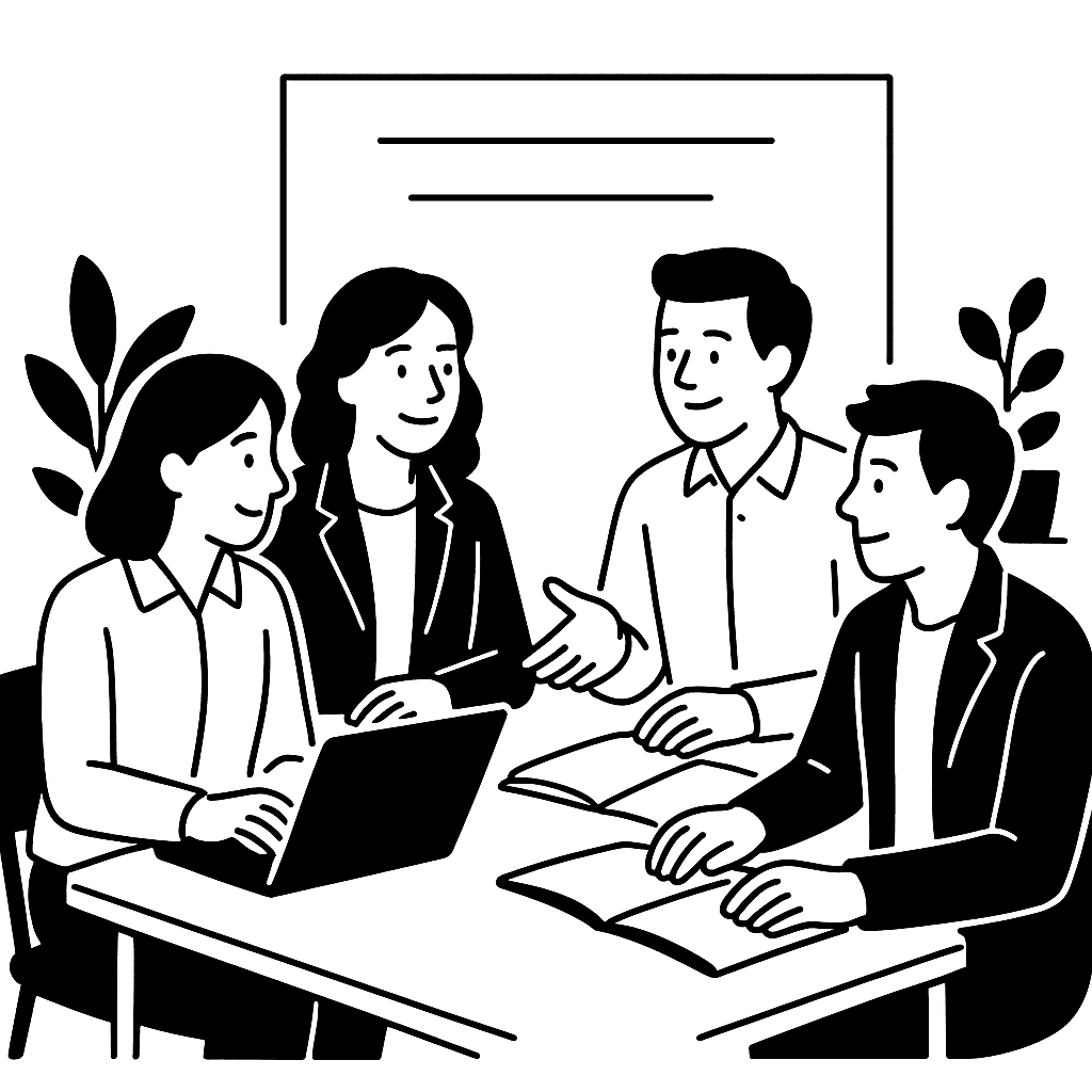 Team collaboration on workplace wellness and group habit challenges